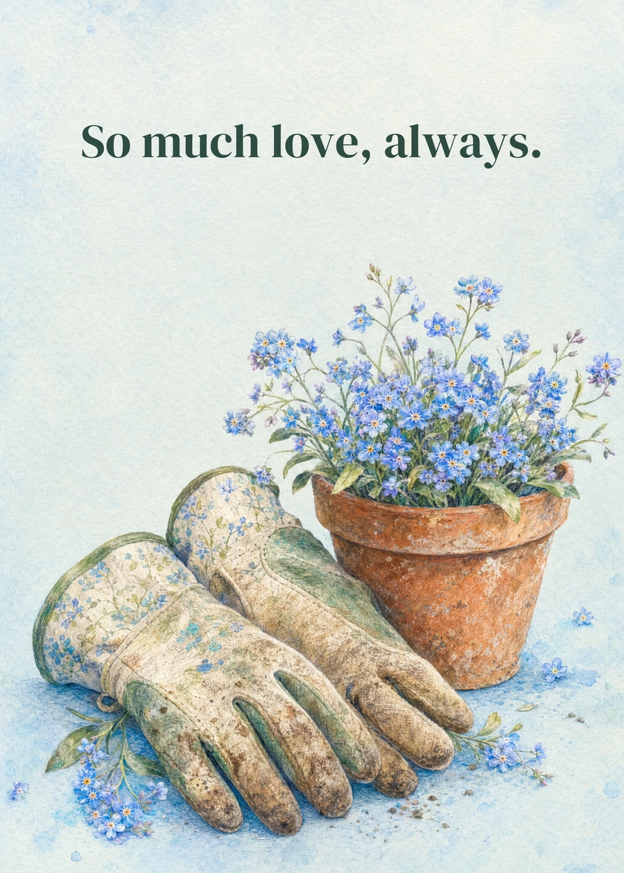 Love That Keeps Growing greeting card artwork: So much love, always.
