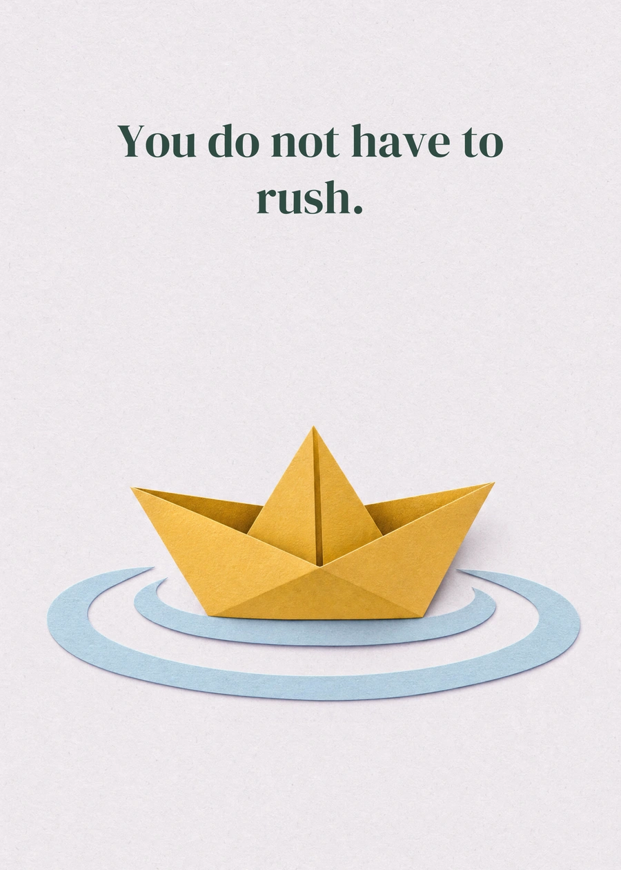 Personalized Steady Little Hope Greeting Card front with example wording: You do not have to rush.