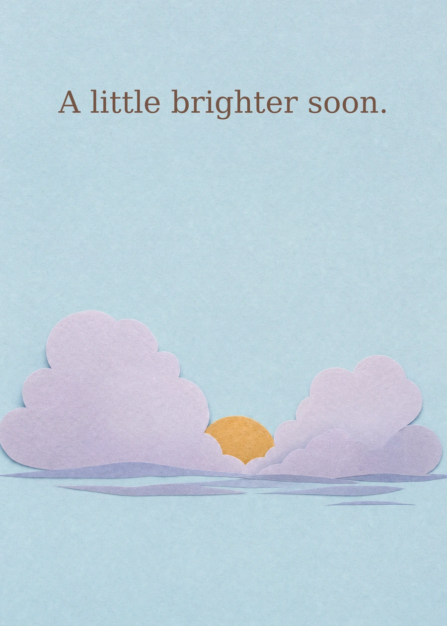 After the Clouds greeting card artwork: A little brighter soon.