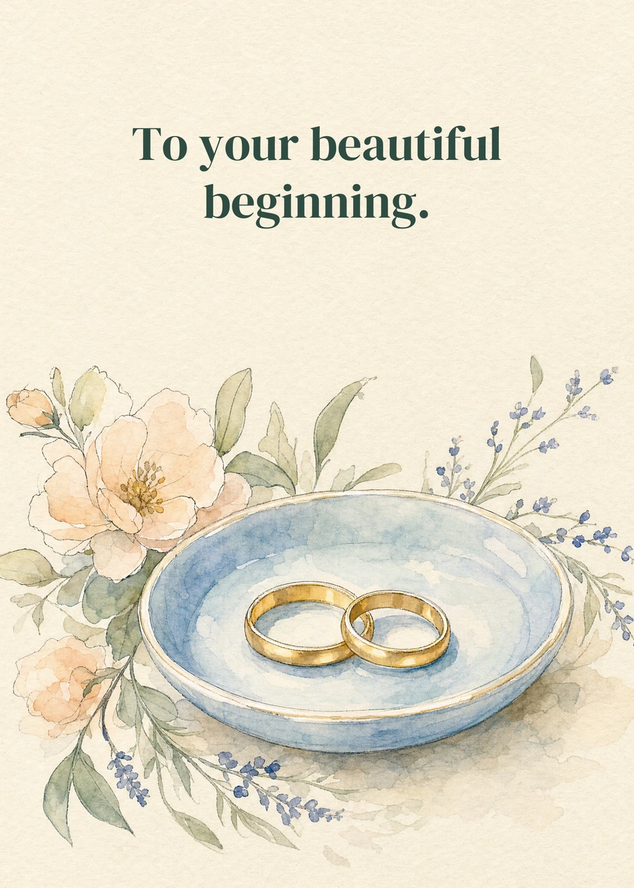 Personalized The Best Kind of Promise Greeting Card front with example wording: To your beautiful beginning.
