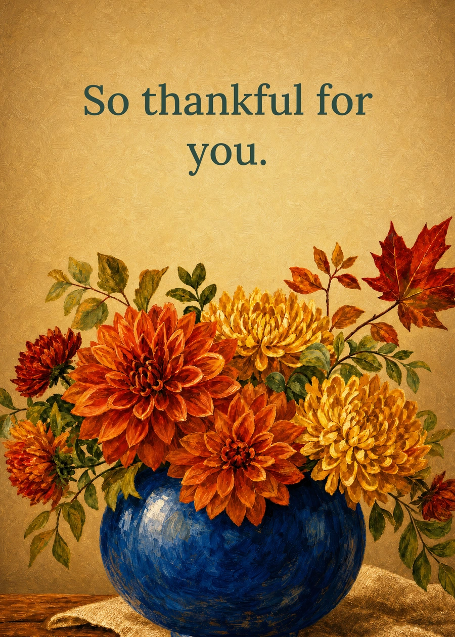 A Vase Full of Thanks card design