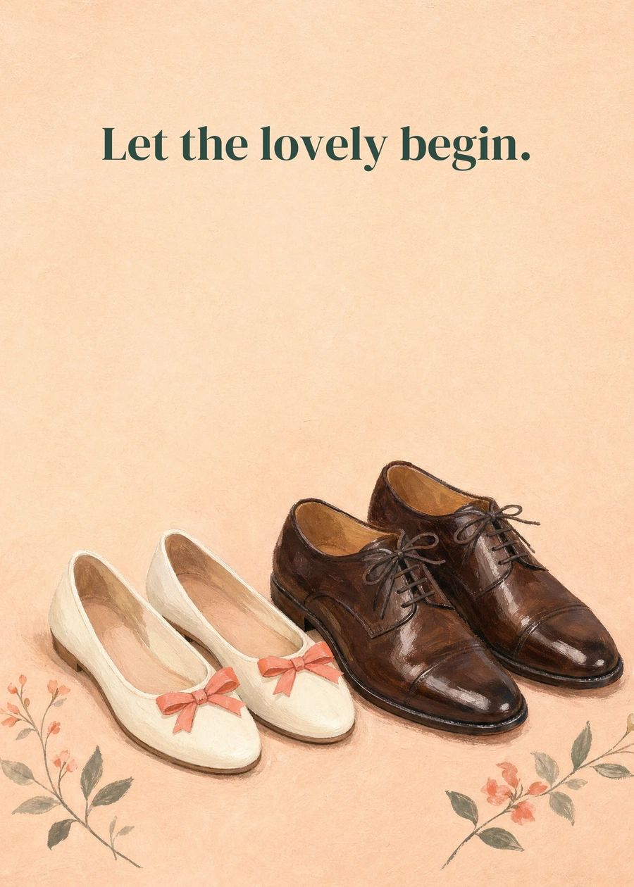 Ready for the Dance greeting card artwork: Let the lovely begin.