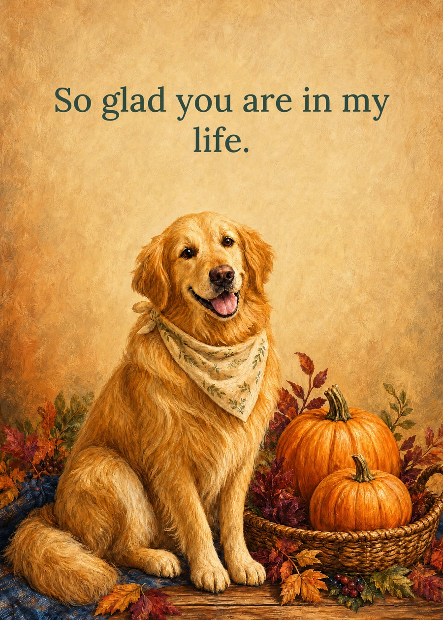 Personalized A Faithful Little Thank You Greeting Card front with example wording: So glad you are in my life.