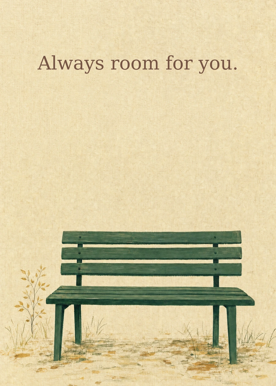 A Place Beside You greeting card artwork: Always room for you.