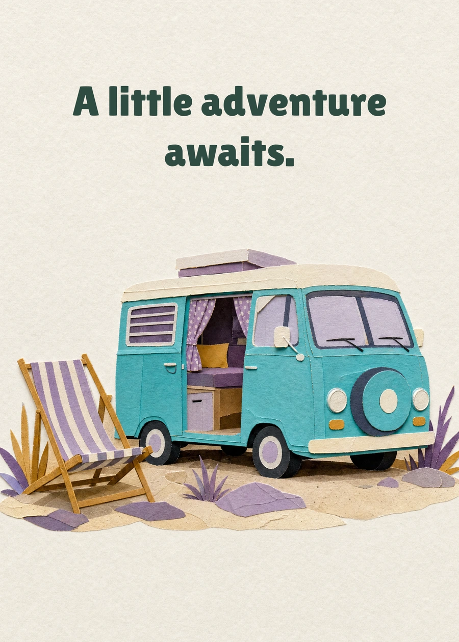Personalized Birthday Away Greeting Card front with example wording: A little adventure awaits.