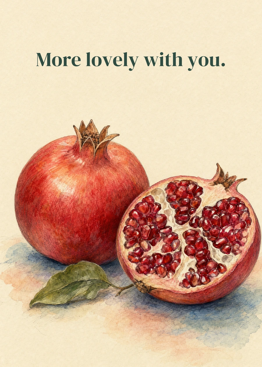 Something Sweet Between Us greeting card artwork: More lovely with you.